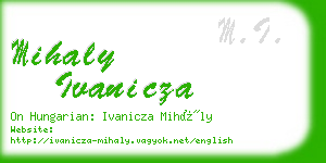 mihaly ivanicza business card